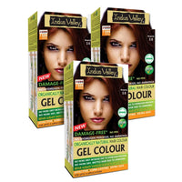 INDUS VALLEY Ammonia Free Natural Semi-Permanent Gel Hair Colour Burgundy 3.6 for Men & Women with 100% Grey Coverage & Long Lasting -220GM (pack of 3)