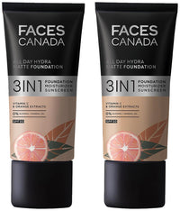 FACESCANADA All Day Full coverage Oil Hydra Matte Foundation & All Day Hydra Matte Foundation Pack Of 2