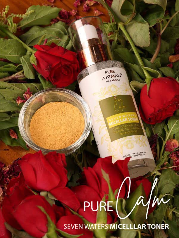 PURE AATMAN gotu kola Anti-Aging Face Serum and seven Waters Micellar Toner | Cleansing Water 100 ml & Glowing Skin serum 40 ml