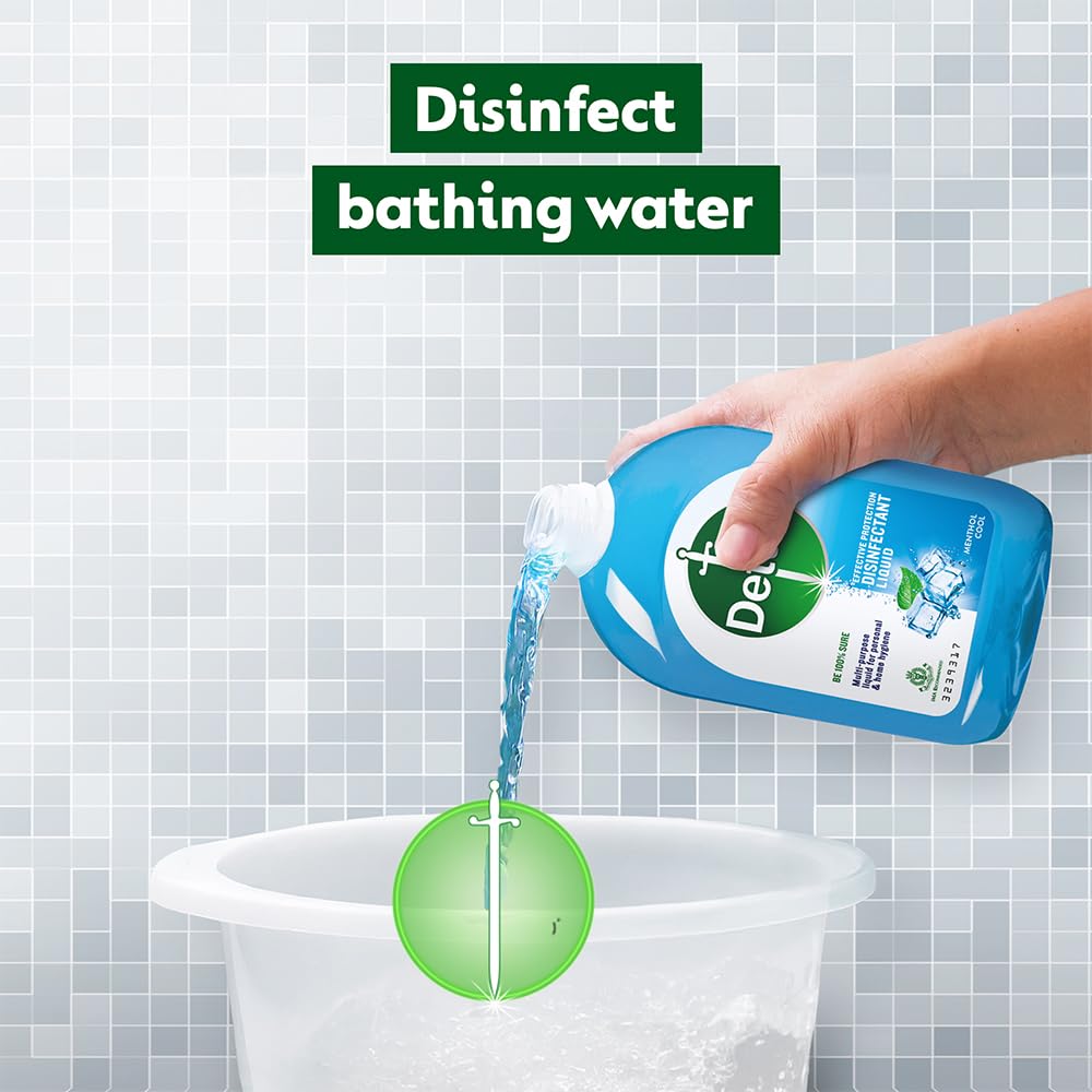 Dettol Liquid Disinfectant for Personal Hygiene, Surface Disinfection, Floor Cleaner (Menthol Cool, 550ml)