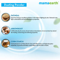 Mamaearth Dusting Power For Babies - 300 g | Infused with Organic Oatmeal and Arrowroot Powder | Calms and Relaxes Skin, Prevents Diaper Rash, Dermatologically Tested, Free From Talc and Parabens