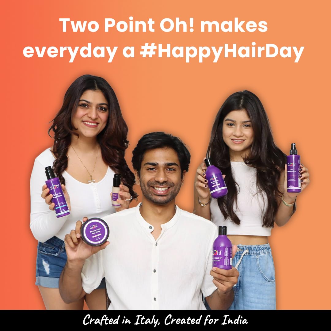 2.Oh! Italian Hair Repair Serum In Crème | For Dry Frizzy Hair with Active Repair Catalysts | Prevents Frizz and Breakage | Hair Serum for Women and Men | Keratin, Argan Oil | Lightweight, Non-Greasy