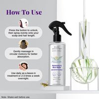 Bare Anatomy Nature x Science Rosemary Water Spray for Hair Growth & Hair Thickness with Rice Water |100% Natural Extract | Soft & Smooth Hair | Controls Hairfall & Adds Shine | Non-Greasy & Fast Absorbing | 200 ml