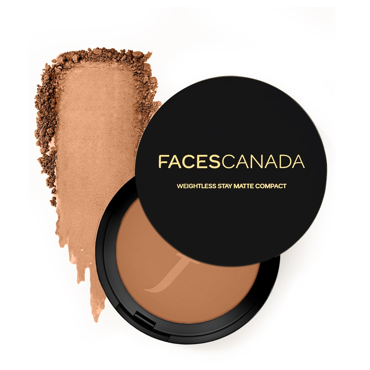 FACES CANADA Weightless Stay Matte Finish Compact Powder - Natural Almond 06, 9g | SPF 20 | Non Oily Matte Look | Evens Out Complexion | Prevents Acne | Blends Effortlessly | Pressed Powder For All Skin Types