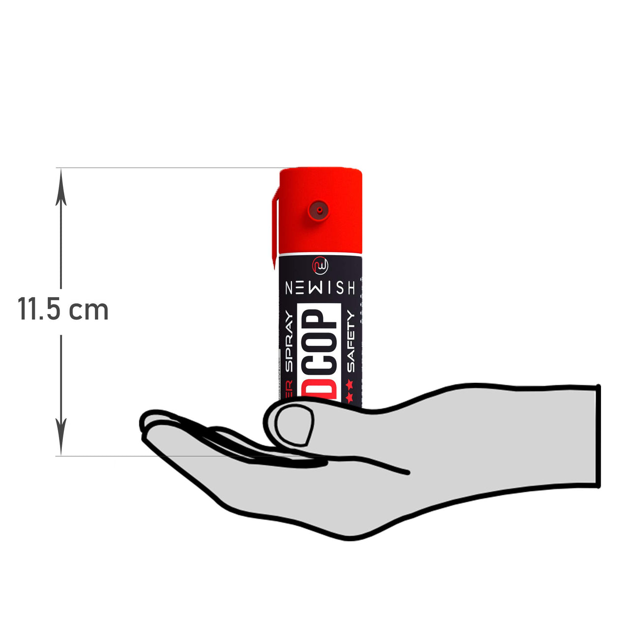 NEWISH Black Pepper Spray for self Defence Small Pocket Size - Reliable and Effective Self-Defense 50 Time Spray