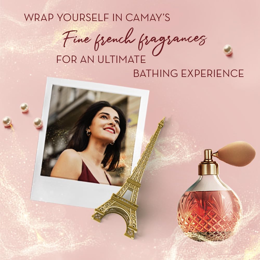 Camay Classic International Beauty Soap With Carnations & Roses (Buy 2 Get 1 Free) Combo Pack Offer, Bar Soap Combo, Daily Skincare, Gives Silky, Soft & Glowing Skin (3 Count, 125G Each)