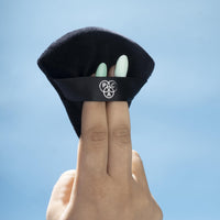PAC Pocket Puff (1 Pc) | Beauty Blender Makeup Puff (Medium) | Cotton Air Cushion Triangle Powder Puff for Women | Soft Foundation Sponge with Strap | Beauty Tools for Dry & Wet Use - Black