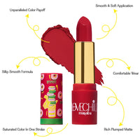 LoveChild Masaba - Twisted - Luxe Matte Lipstick, Keeps Lips Moisturised, Long lasting, Cherry Red, Bullet Matte Lipstick, 4ML