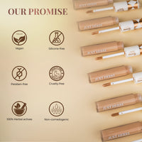 Just Herbs Concealer for Face Makeup With Liquorice Root Dewy Finish, Full Coverage Ultra Blendable Dark Circle Spot Brightening and Correcting Concealer 6ml (Natural)