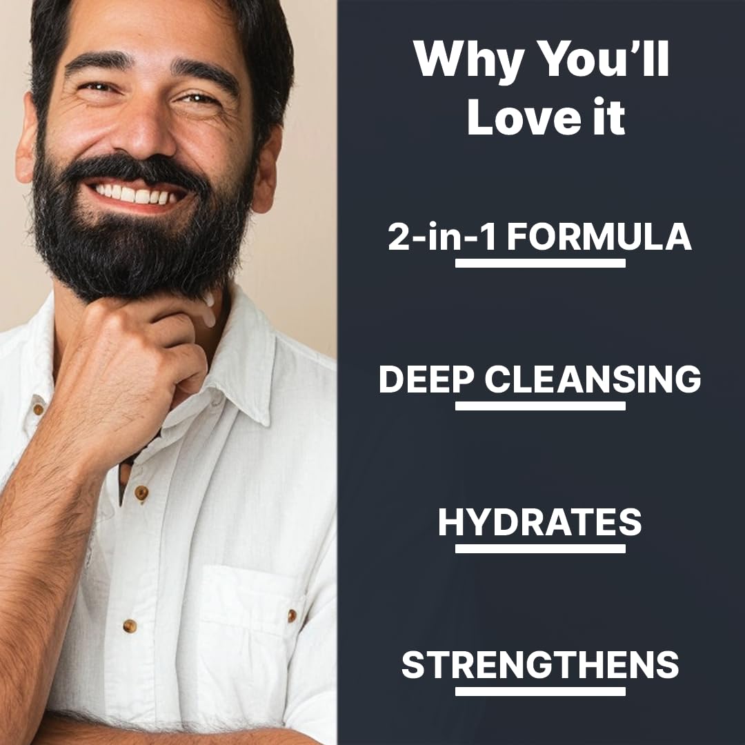 ALL MAN Beard Pro Shampoo & Conditioner, Remove Dirt, Oil, & Product buildup with Deep Hydration with Wheat Amino Acids & Betaine | 100ml