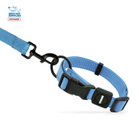 Voyager Reflective Dog Leash Collar Set with Neoprene Handle Supports Small, Medium, and Large Breed Puppies, Cute and Heavy Duty for Walking, Running, and Training - Baby Blue, L