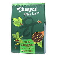Chaayos Tulsi Cardamom Green Tea | Tulsi Cardamom Tea | Whole Leaf Loose Tea | Immunity Boosting - 100g [50 Cups] | Antioxidant Green Tea | Green Tea
