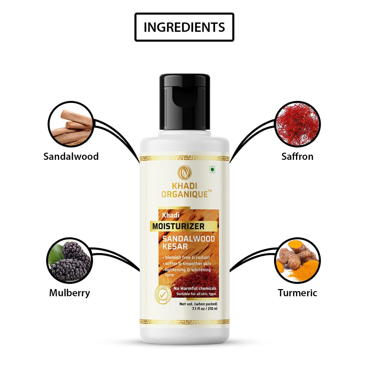 Khadi Organique Sandalwood Kesar Moisturizer Pack of 3