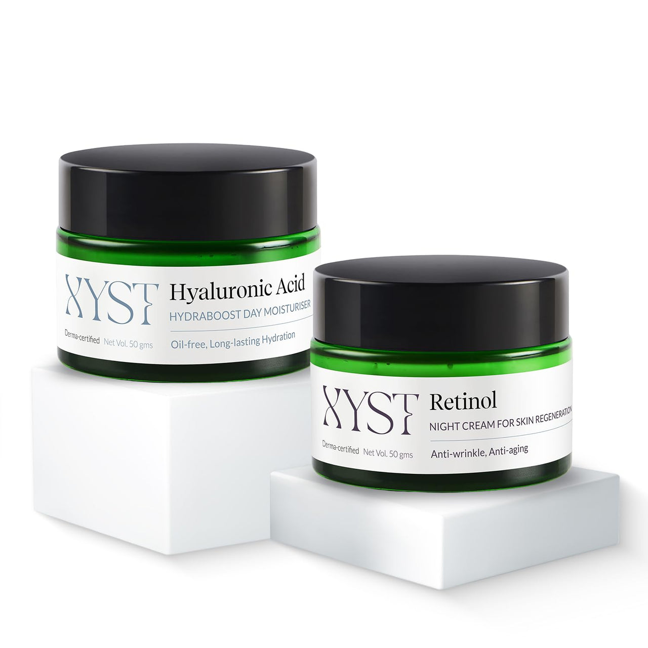 Xyst Anti Aging Gift Set 100gm | Hyaluronic Acid day moisturiser & Retinol Night cream kit | Hydrate & Renew Skincare Combo | For women & men | Pack of 2