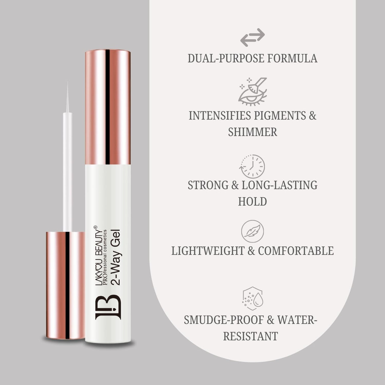 Lakyou Beauty 2 Way Gel, Eyeshadow Pigment Fixer and Eyelash Glue (8 ml)