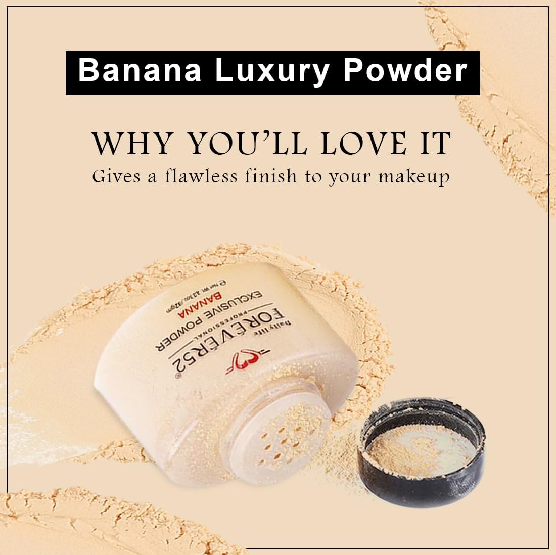 Daily Life Forever52 EXCLUSIVE BANANA Makeup Setting Loose Powder Long-lasting Coverage Reduces Shine, Matte Finish Look, 42gm Medium (Banana2) - FBE004