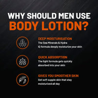 Hivado Men’s Body Lotion | Deep Hydration & 24-Hour Moisture Lock | Watermelon Seed & Shea Butter | Lightweight, Non-Greasy, Fast-Absorbing | For Rough & Dry Skin | Sulphate & Paraben Free | 250ml