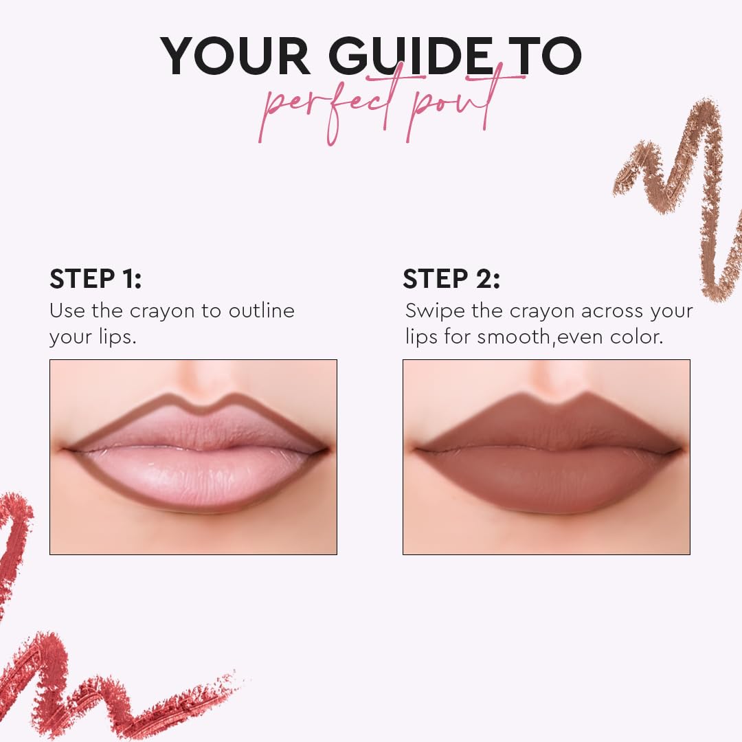 Million Colors Lip Crayon Lipstick | 8H Long-Lasting Matte | Hydrating & Lightweight | Highly Pigmented | Smudge-Proof & Transfer-Proof | Hyaluronic Acid & Shea Butter (Roasted Hazzle 01, 3g)