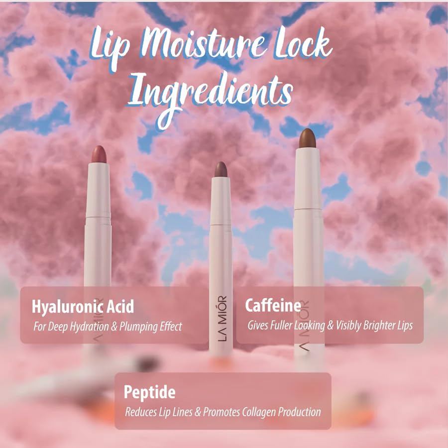 Lamior Cloud Blur Matte Stick | Combo of 3 | Ultra Blurring Mousse Stick | 14 Hrs Stay | Feels Like Balm | Hydrating & Lightweight | Enriched with Hyaluronic Acid, Peptides & Caffeine | Vegan
