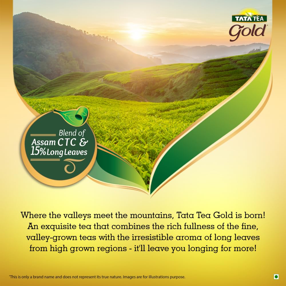 Tata Tea Gold 250 gram, Assam Teas With Gently Rolled Aromatic Long Leaves, Rich & Aromatic Chai, Black Tea, Loose Leaves