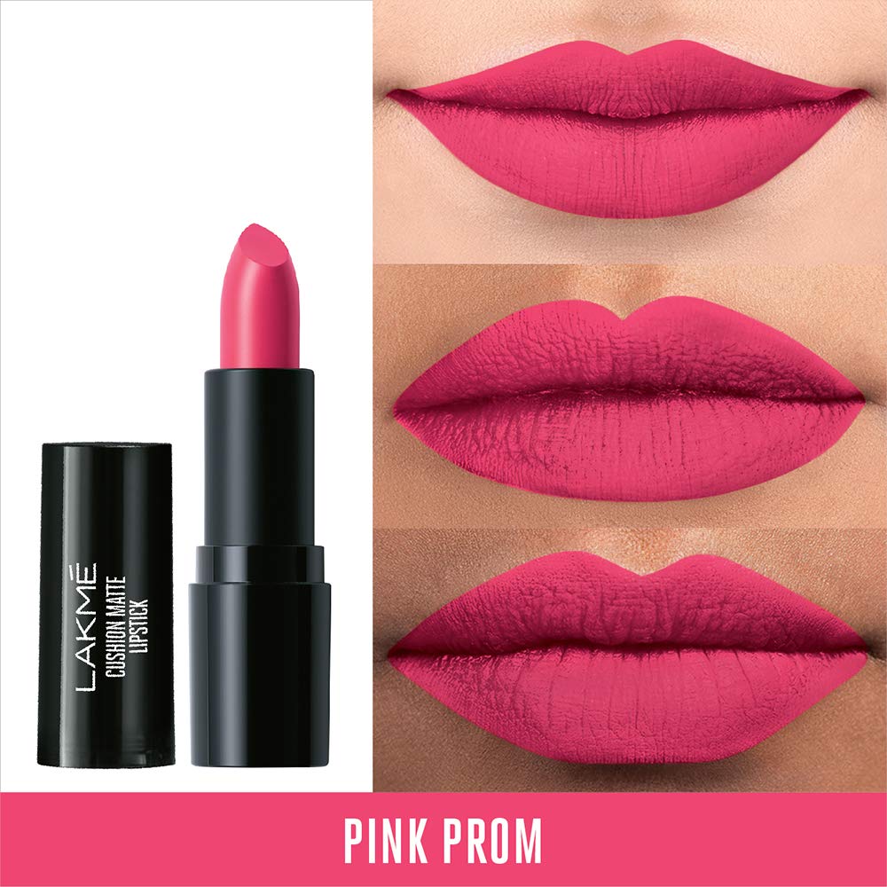 Lakmé Forever Matte Lipstick, Made With French Rose Oil Extracts, Pink Prom, 4.5G