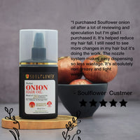 Soulflower Amla & Onion Hair Oil for Hair Growth & Hair Fall Control | 100% Pure & Natural with Castor, Peppermint, Argan Oil | Promotes Healthy Scalp & Stronger Hair for Men & Women | No Mineral Oil, 120ml