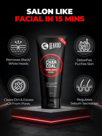 Beardo Activated Charcoal Peel Off Mask for Men, 100g | Charcoal Face Mask for Glowing Skin | Detoxing Facial Kit for Men | Peel Off Mask Men For Oily & Dirt free skin
