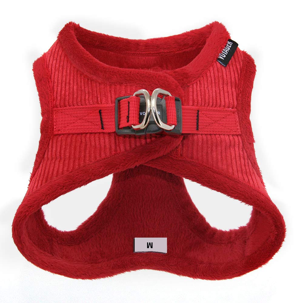 Voyager Step-In Plush Dog Harness – Soft Plush, Step In Vest Harness for Small and Medium Dogs by Best Pet Supplies - Harness (Red Corduroy), XS (Chest: 13 - 14.5") Harness (Red Corduroy) XS (Chest: 13 - 14.5")