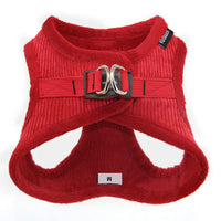 Voyager Step-In Plush Dog Harness – Soft Plush, Step In Vest Harness for Small and Medium Dogs by Best Pet Supplies - Harness (Red Corduroy), XS (Chest: 13 - 14.5