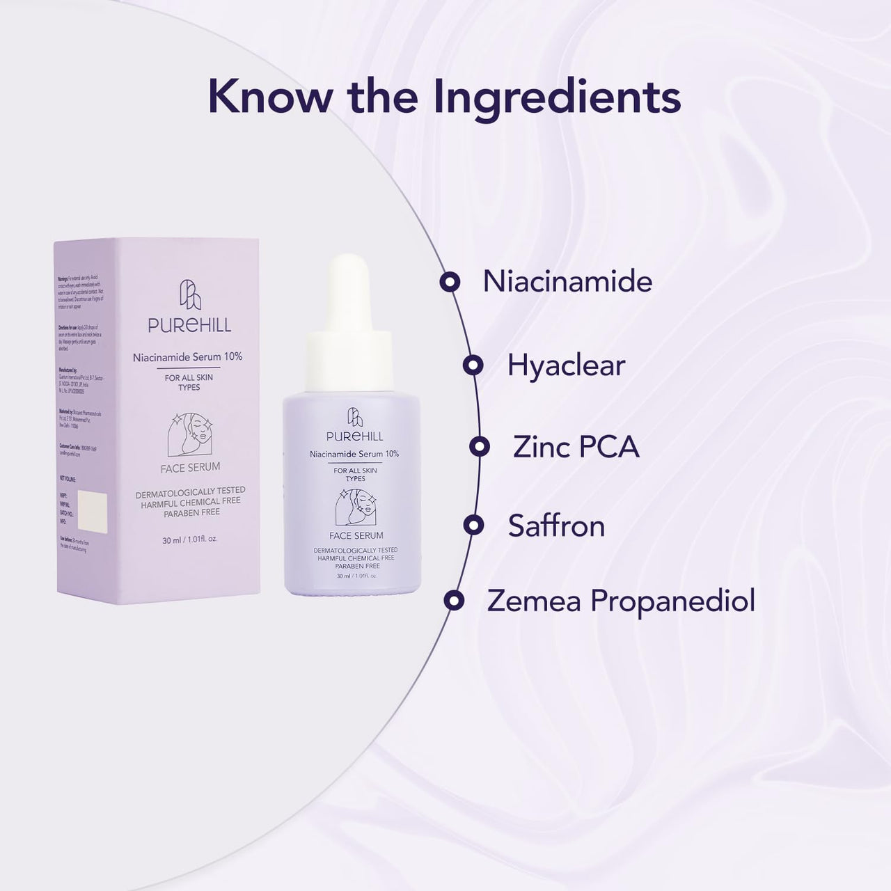 Purehill Niacinamide Serum 10% For Dark Spot Reduction And Skin Lightening, 30 ML