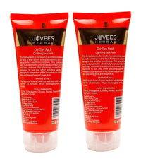Jovees Herbal De-Tan Face Pack | Contains Wheat Germ and Carrot | For Tan Removal and Skin Revitalization | Bright and Glowing Skin 100gm (Pack of 2)