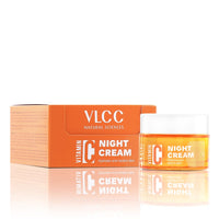 VLCC Vitamin C Night Cream - 50g | Reduce Fine Lines, and Wrinkles | Hydrates & Repairs Skin | With 15% Vitamin C, Vitamin E, Hyaluronic Acid, and Rosehip Seed Oil.