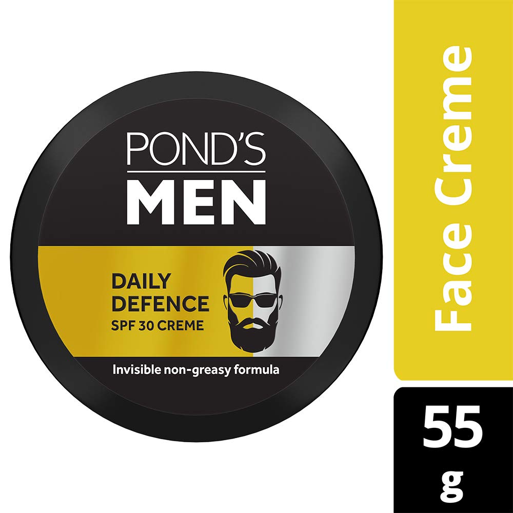 POND's Men Daily Defence SPF 30 Face Creme Sunscreen Non-Greasy, 55 g & POND's Men's  Energy Bright Face Wash Coffee Beans Bright Skin, 100g