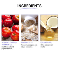 SEREKO Clarifying Gentle Exfoliation Body Scrub made with Fine textured Bath salts, Psycodermatology Formula, Vitamin C and Epsom salts, Skin Brightening Formula & Removes Dead Skin. 100g