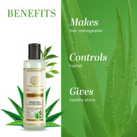 Khadi Natural Green Tea & Aloe Vera Hair Conditioner | Hair Conditioner For Controlling Hair Fall | Anti-Hair Fall Conditioner | Sls & Paraben Free | Suitable For All Hair Types | 210Ml, 1 Count