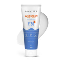 Glamveda Sunscreen Body Lotion SPF 50 PA++++ 200 ml | Broad Spectrum| No White Cast | Hydrating, Anti-Aging, Niacinamide for Brightening | Long-Lasting Moisturization For Men and Women