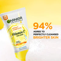 Garnier Skin Naturals Bright Complete Vitamin C Facewash, For Brighter and Glowing Skin - Daily Cleanser Suitable For all Skin Types, 150g (Pack of 2)