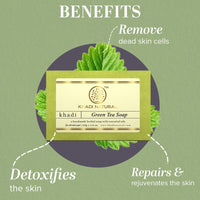 Khadi Natural Green Tea Soap | Herbal Handmade Soap | Bathing Soap for Acne | Soap for Rejuvenating Skin | Pack of 2 |125gm *2) (250 gm)