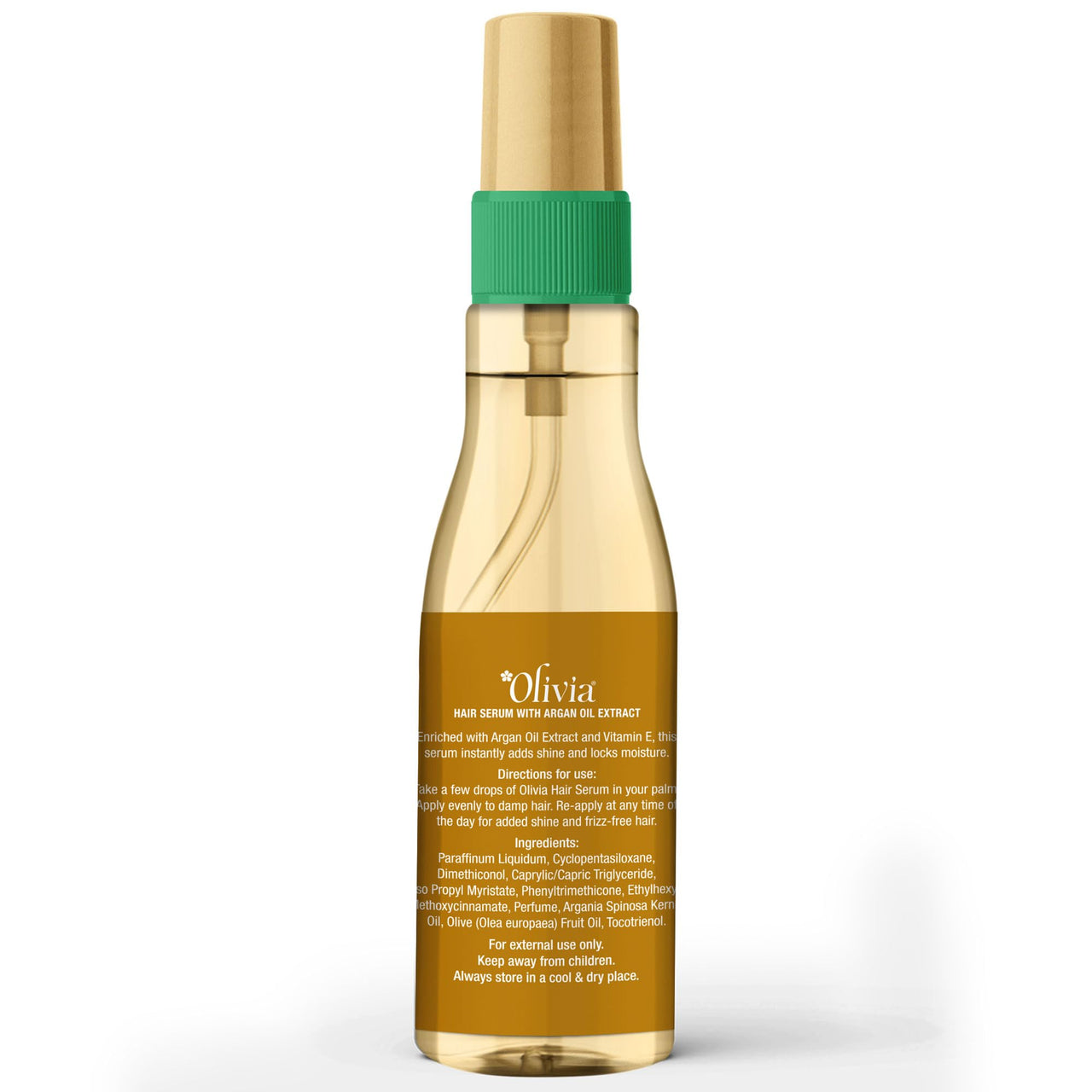 Olivia Moisture Lock Nourishment Hair Serum With Argan Oil Extract Smooth, For Smooth, Frizz-Free, Shiny & Tangle Free Hair - 100Ml