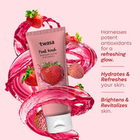 Twasa Dual Refreshing Fruit Face Wash For Instant Glow & Revitalized Complexion with Exotic Lychee & Strawberry | Brightening, Exfoliating & Gentle Skin Hydrating Face Wash - 100 ml