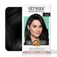 Streax Crème Permanent Hair Colour - 1 Natural Black Hair Colour- 140 ml, 100% Grey coverage, Ammonia Free Hair Color, Long Lasting Hair colour for women(Colourant Tube 60g,Developer Bottle 60ml,Conditioner 20g)
