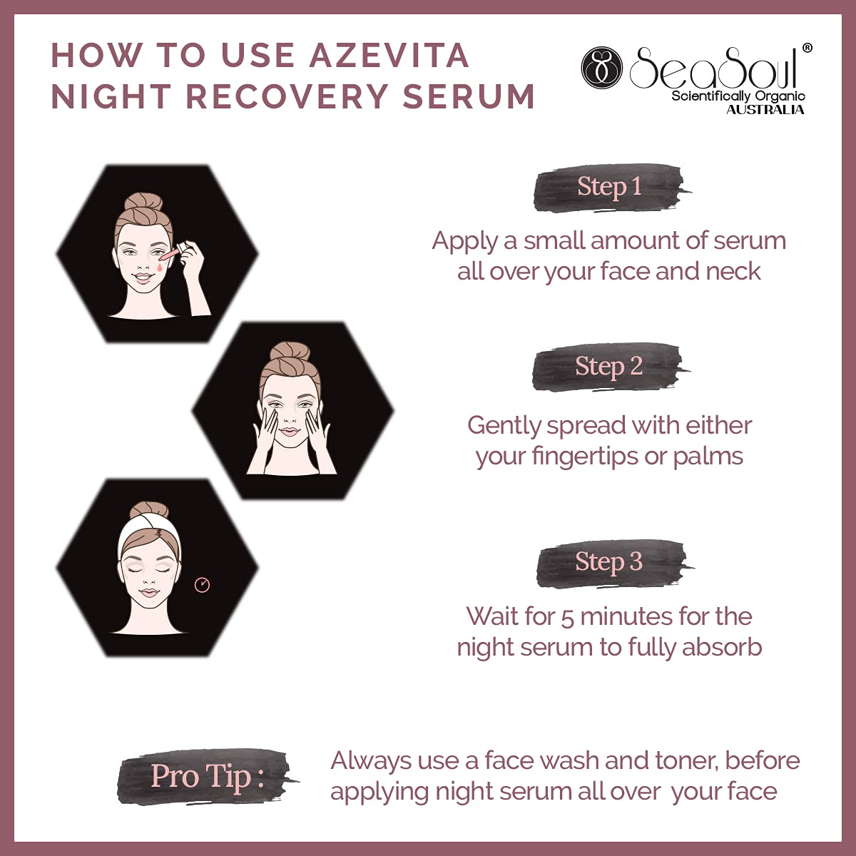 SeaSoul Face Serum Anti-Ageing Night Recovery Moisturizer with Squalane for Hydrating, Goji Berries for Skin Brightening, Snow Lotus for Sebum Control & Evening Primrose for Wrinkle Reduction (30 ml)