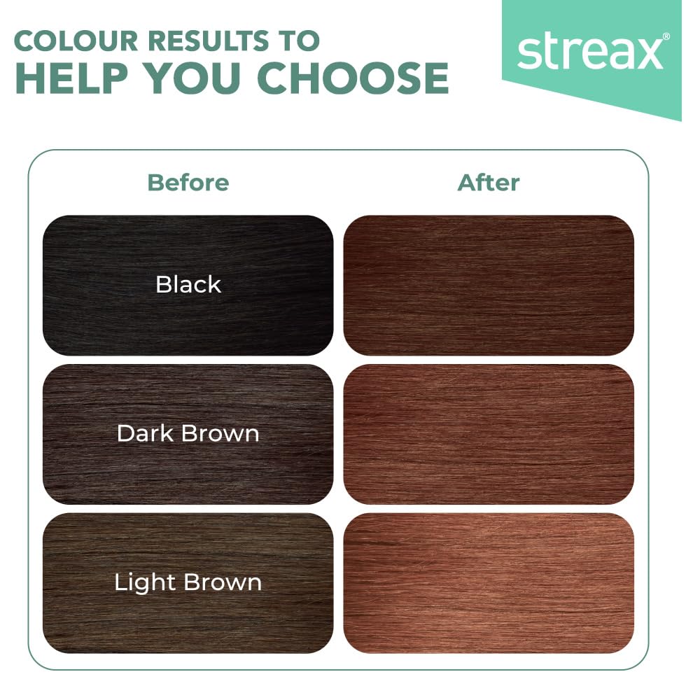 Streax Crème Permanent Hair Colour - 5.4 Walnut Brown Hair Color- 120 ml, 100% Grey coverage, Long Lasting Hair colour for women