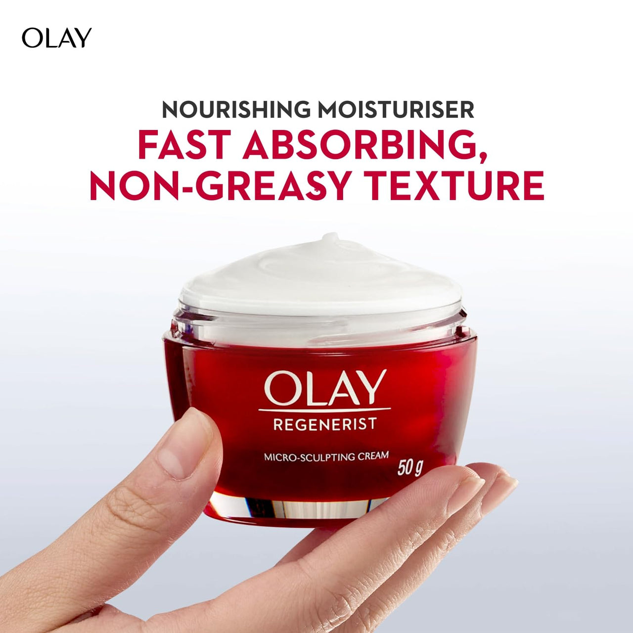 Olay Regenerist Micosculpting Day Cream | Hydrated, Plump, Bouncy Skin | With Hyaluronic Acid, Niacinamide and Peptides | Normal, Oily, Dry, Combination Skin | 50g (Pack of 2)