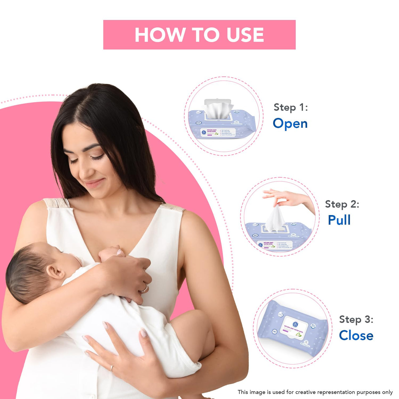 The Moms Co Rash Free Baby Wet Wipes, 99% pure water, 100% plant-based with Aloe Vera, Calendula, Eucalyptus Oil & Vitamin E | Anti-bacterial, Allergen Free & Non-Irritating - Pack of 2