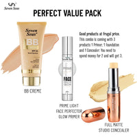 Seven Seas Face Makeup Set For Fair Skin Tone Daily Use Makeup Pack OF 3 (Skin)