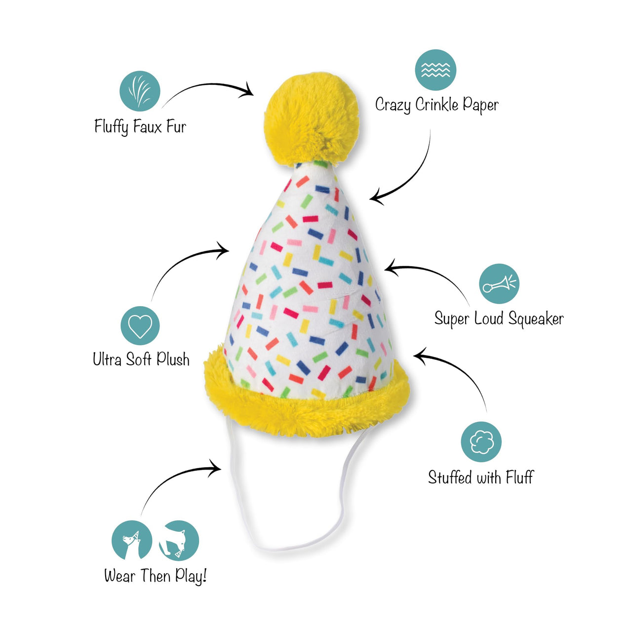 Fringe Studio Plush Dog Toy, Time to Celebrate, Pet Shop Collection (314225)