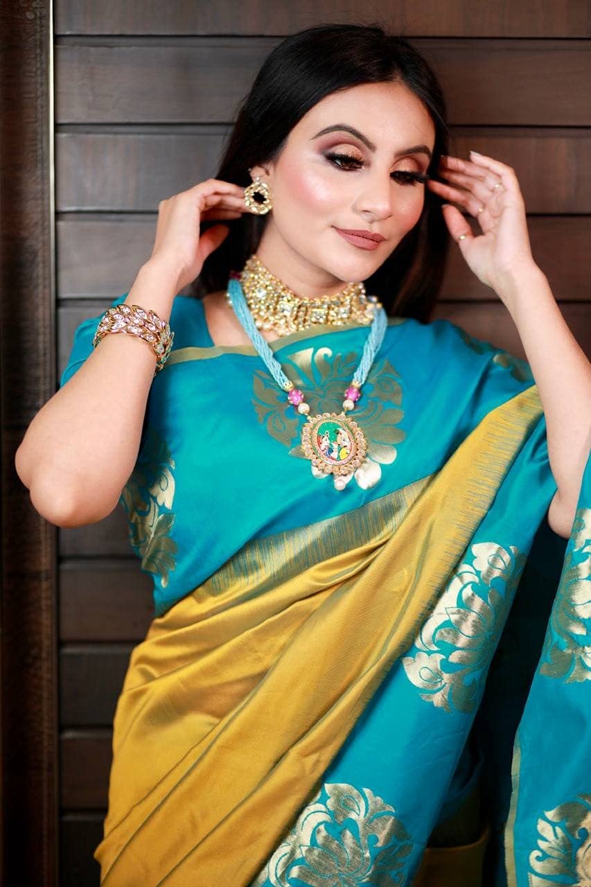 Avantika Fashion Women's  Kanjivaram Soft Pure Lichi Silk Banarasi Saree With Blouse Piece