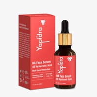 Yapidra HA Face Serum for Glowing, Hydrated & Youthful Skin | 4D Hyaluronic Acid + Polyglutamic Acid + Glyceril Glucoside | Anti-Aging, Brightening, Plumping | All Skin Types | 30ml | Day & Night Use