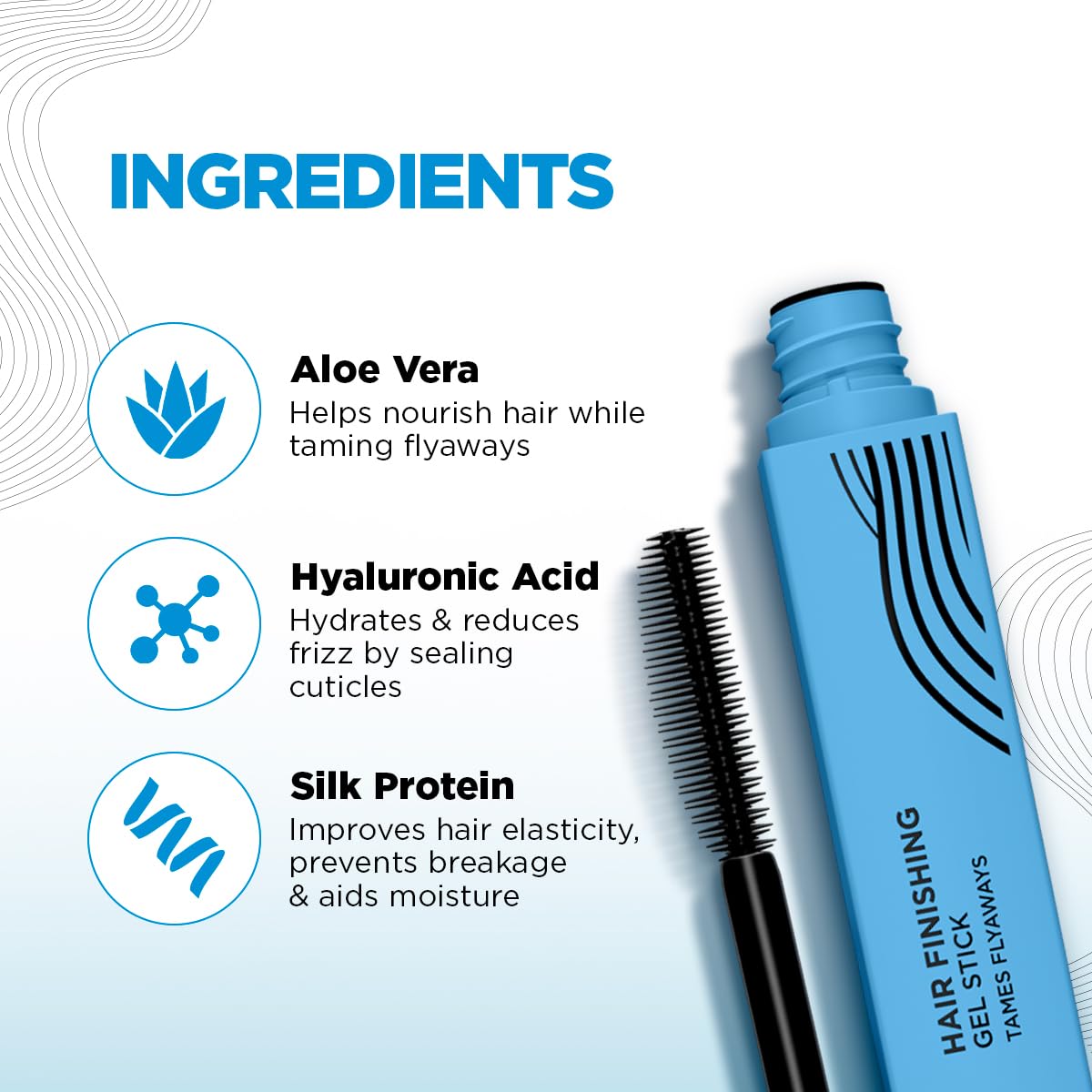 BBLUNT Hair Finishing Gel Stick for Sleek & Clean Hairdo - 10ml|Tames Frizz & Flyaways | Lightweight & Non-Sticky | Leaves No Residue | Suits All Hair Types
